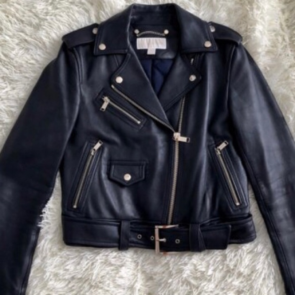 MICHAEL KORS MOTO GENUINE LEATHER JACKET 🤩